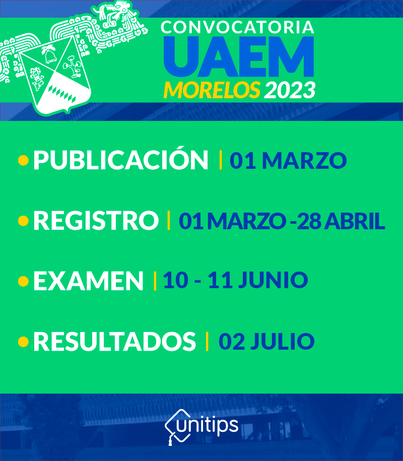 Convocatoria a la UAEM Morelos 2023 a licenciaturas